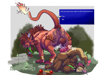 anal anal_penetration animal_genitalia animal_penis anthro anthro_on_feral anthro_penetrated anus balls bestiality butt canine_genitalia canine_penis claws collar duo erection feral feral_penetrating feral_penetrating_anthro finger_claws fur genitals interspecies jewelry knot knotted_penis large_penetration leash leash_in_mouth looking_back looking_pleasured male male/male male_on_feral male_penetrated male_penetrating male_penetrating_male nude object_in_mouth penetration penile penile_penetration penis raised_tail sex stretched_anus tail tail_anus toe_claws busk final_fantasy final_fantasy_vii square_enix red_xiii canid canine felid feline hybrid mammal mustelid otter hi_res