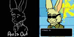 anthro clothing eyewear fur glasses male rainbow smile solo suit text text_box todd_(wastester) white_body white_fur sound_warning wastester deltarune undertale_(series) spamton_g._spamton lagomorph leporid mammal rabbit 2:1 animated black_and_white meme monochrome short_playtime sound webm