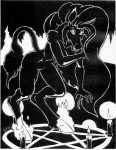 1995 anthro breasts candle cave equid female fire fur genitals greyscale hooves long_mane magic magic_circle mammal monochrome nightmare_(species) occult_symbol oscar_marcus pen_(artwork) pentacle pentagram pussy solo summoning symbol tail tail_tuft traditional_media_(artwork) tuft