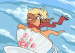 container cup eyewear flower flying goggles in_container in_cup plant rose_(flower) solo tea_cup animancer exindiv bat mammal animated digital_media_(artwork) short_playtime