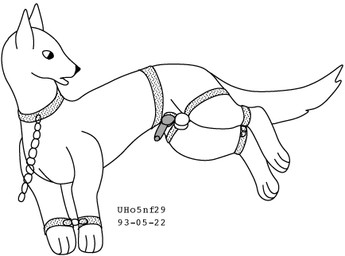 animal_genitalia animal_penis balls bound canine_genitalia canine_penis feral genitals knot knotted_penis lying male on_side penis sheath solo tail toony urbanhermit canid canine mammal 1993 dated low_res monochrome
