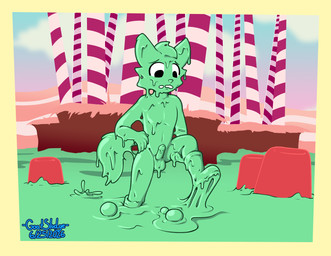 anthro boots boots_only bubble candy clothing dessert food footwear footwear_only genitals male messy mostly_nude penis shoes solo sticky taffy_(food) wam goatsludge silly_cat_(mauzymice) domestic_cat felid feline felis mammal 2026 absurd_res hi_res