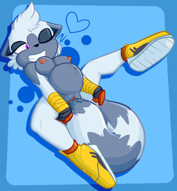 abdominal_bulge anthro autopenetration bandage big_tail biped breasts clitoris clothing erect_nipples female footwear fur genitals gloves grey_body grey_fur grin handwear heart_symbol huge_penetration looking_pleasured markings masturbation mostly_nude multicolored_body multicolored_fur navel nipples one_eye_closed outie_navel penetration prehensile_tail purple_eyes ridiculous_fit shoes smile solo spread_legs spreading striped_markings striped_tail stripes tail tail_fetish tail_in_own_pussy tail_in_vagina tail_insertion tail_markings tail_masturbation tail_play two_tone_body two_tone_fur vaginal vaginal_masturbation vaginal_penetration vulva white_body white_fur junebug69 idw_publishing sega sonic_the_hedgehog_(comics) sonic_the_hedgehog_(idw) sonic_the_hedgehog_(series) tangle_the_lemur lemur mammal primate ring-tailed_lemur strepsirrhine
