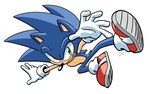 anthro blue_body blue_fur clothing footwear fur gloves green_eyes handwear looking_at_viewer male quills_(anatomy) red_clothing red_footwear simple_background smile solo tail white_background tracy_yardley sega sonic_the_hedgehog_(series) sonic_the_hedgehog eulipotyphlan hedgehog mammal 2021 hi_res