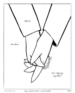 5_fingers ambiguous_gender border clothing dialogue duo faceless_character fingers hand_holding interlocked_fingers love shirt simple_background squeezing tenderness text topwear white_background white_border sharkinthepark 2024 4:5 absurd_res black_and_white comic english_text hi_res monochrome