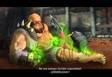 armor bdsm beard bodily_fluids bound cum cumshot ejaculation facial_hair forced forced_orgasm genital_fluids hands-free humanoid_pointy_ears magic male muscular muscular_humanoid muscular_male navel nipples not_furry orgasm pointy_ears restrained solo submissive submissive_male tusks boarred blizzard_entertainment warcraft guldan orgrim humanoid orc