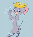 anthro breasts buckteeth clothing crown female fur grey_body grey_fur headgear legwear side_boob solo stockings teeth under_boob freeflyspecter metro-goldwyn-mayer tom_and_jerry tom_and_jerry:_back_to_oz mouse_queen mammal mouse murid murine rodent 2016