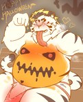 anthro belly big_belly bulge clothing costume eyewear genitals glasses halloween_costume holidays kemono male moobs nipples one_eye_closed overweight overweight_male penis sitting solo tongue tongue_out underwear white_body wink morisa_mmk halloween lifewonders tokyo_afterschool_summoners licho_(tas) felid mammal pantherine tiger 2024 absurd_res hi_res