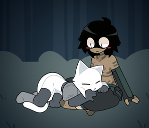 5_fingers :< anthro areola arm_tattoo armwear barefoot big_eyes big_penis biped black_hair blush blush_stickers boots bottomless bottomless_anthro bottomless_male bottomwear brown_areola brown_nipples capelet cheek_tuft clothed clothed_anthro clothed_female clothed_human clothed_male clothing crossed_ankles duo elbow_gloves eyes_closed facial_tuft featureless_feet feet female female_human female_on_anthro fingerless_gloves fingers flat_chested foot_tattoo footwear genitals gloves green_armwear green_bottomwear green_clothing green_elbow_gloves green_fingerless_gloves green_gloves green_handwear green_pants grey_armwear grey_boots grey_bottomwear grey_capelet grey_clothing grey_elbow_gloves grey_fingerless_gloves grey_footwear grey_gloves grey_handwear grey_legwear grey_pants grey_shoes grey_tattoo grey_topwear hair handwear head_on_lap hip_tattoo human_on_anthro humanoid_genitalia humanoid_hands humanoid_penis interspecies leg_wraps legwear long_tail looking_at_another looking_down looking_down_at_another lying lying_on_ground male male/female male_anthro male_on_human monotone_armwear monotone_body monotone_boots monotone_capelet monotone_clothing monotone_footwear monotone_hair monotone_handwear monotone_legwear monotone_shoes monotone_topwear mouth_closed multicolored_armwear multicolored_bottomwear multicolored_clothing multicolored_elbow_gloves multicolored_fingerless_gloves multicolored_gloves multicolored_handwear neck_tattoo nipples no_irises noseless on_ground on_lap outside pants penis plantigrade pointy_ears prick_ears pupils red_blush shoes short_hair sitting sitting_on_ground sleeping slit_pupils tail tan_body tattoo topless topless_female topless_human topwear tuft two_tone_armwear two_tone_bottomwear two_tone_clothing two_tone_elbow_gloves two_tone_fingerless_gloves two_tone_gloves two_tone_handwear two_tone_pants white_body white_sclera white_tuft wraps nekuzx neve_the_half-beast tana_the_human domestic_cat felid feline felis human mammal 2026 hi_res
