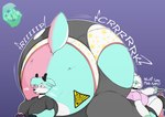 air_inflation anthro belly big_belly big_butt blush breasts butt clothing expansion female fur hair inflation male male/female monobutt simple_background text thick_thighs torn_clothing underwear wide_hips furr3ak deer lagomorph leporid mammal rabbit digital_media_(artwork) hi_res