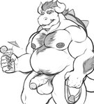 abs accessory alcohol anthro arm_hair balls beverage biceps big_penis body_hair clothing erection foreskin genitals hair huge_penis jockstrap looking_back male muscular muscular_male nipples nude obese overweight penis pubes slightly_chubby solo spikes teeth underwear gerosandias081 mario_bros nintendo bowser koopa reptile scalie turtle hi_res