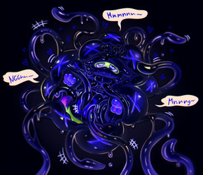 abdl anthro chastity_device chastity_diaper clothed clothing diaper fur green_body green_fur hypnosis latex latex_clothing male mind_control null_bulge null_bulge_rot_(rain_world) pawpads paws ringed_eyes slime solo struggling tentacles wearing_diaper latexm4n rain_world videocult daddy_long_legs_(rain_world) absurd_res hi_res
