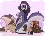 anthro butt butt_in_face duo facesitting female female_facesitting_male male male/female nude sitting_on_another wolf/cow danny_panny_pie daniel_letther nayako bovid bovine canid canine canis cattle hybrid mammal wolf 2025 hi_res