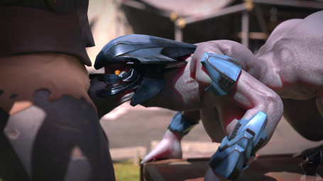 all_fours armor balls big_balls big_breasts big_butt big_penis bouncing_balls bouncing_breasts breasts butt deep_throat duo erection face_fucking fellatio female female_penetrated foreskin genitals grunting hanging_breasts headgear helmet huge_breasts huge_butt huge_penis humanoid_genitalia humanoid_penis interspecies irrumatio larger_male male male/female male_penetrating male_penetrating_female moan neck_bulge nipples oral oral_only oral_penetration partially_retracted_foreskin penetration penile penile_penetration penis penis_in_mouth sex size_difference small_waist smaller_female thick_penis wide_hips twitchyanimation halo_(series) microsoft xbox_game_studios minotaur_reinhardt alien humanoid sangheili 16:9 3d_(artwork) 3d_animation animated digital_media_(artwork) hi_res huge_filesize loop short_playtime sound video widescreen