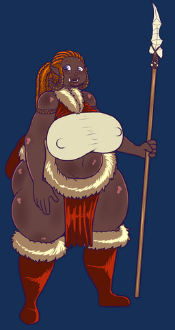 big_breasts big_butt bottomwear breasts butt clothing curvy_figure female heterochromia huge_breasts huge_thighs lips loincloth looking_at_viewer melee_weapon nipple_outline polearm solo spear thick_lips thick_thighs voluptuous weapon desbjust urzel_yroh_(desbjust) humanoid orc absurd_res alpha_channel hi_res