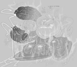 anthro balls big_balls big_penis bodily_fluids duo genitals hot_dogging huge_balls huge_penis hyper hyper_balls hyper_genitalia hyper_penis machine male male/male musk penis sex stray_pubes sweat nathyness protogen hi_res