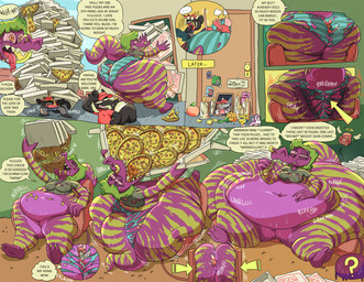 3_toes anthro belly big_butt blue_clothing blue_panties blue_underwear bodily_fluids box breasts buckteeth butt clothed clothed_anthro clothed_male clothing container delivery_(commerce) delivery_employee destroyed_furniture dialogue drugged duo facesitting facial_piercing feet female food food_carrier food_delivery fully_clothed fully_clothed_anthro fully_clothed_male furniture green_clothing green_hair green_shirt green_stripes green_topwear group hair hat headgear headwear huge_butt huge_hips huge_thighs in_ass male male/female memorial messy_hair morbidly_obese morbidly_obese_anthro morbidly_obese_female multicolored_body navel navel_piercing nose_piercing obese obese_anthro obese_female overstuffed overstuffing overweight overweight_anthro overweight_female panties partially_clothed_anthro partially_clothed_female piercing pizza pizza_box pizza_delivery pizza_delivery_carrier pizza_slice purple_body red_clothing red_hat red_headwear red_sclera red_shirt red_topwear sharp_teeth shirt sitting_on_another size_difference small_breasts smaller_male sofa speech_bubble stripes stuffing substance_intoxication sweat sweaty_belly sweaty_legs teeth text thick_thighs thought thought_bubble thoughts toes topwear torn_clothing torn_panties torn_shirt torn_topwear torn_underwear trio underwear weight_gain wide_hips work_uniform gulpspooky mouse_(gulpspooky) mouse_spooky samira_(agouti-rex) gila_monster helodermatid lizard mammal mephitid mouse murid murine reptile rodent scalie skunk 2020 comic english_text hi_res