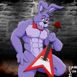 alternate_species anthro anthrofied bow_(feature) bow_tie electric_guitar fur furrification guitar holding_object male musical_instrument nipples nude plucked_string_instrument purple_body purple_fur red_eyes simple_background solo string_instrument fabfelipe five_nights_at_freddy's scottgames bonnie_(fnaf) lagomorph leporid mammal rabbit 1:1 2016 digital_media_(artwork)