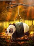 amber_eyes ambiguous_gender autumn black_body black_fur branch feral fur leaf open_mouth outside plant rope solo swing text tire tire_swing tree white_body white_fur wood piper_thibodeau bear giant_panda mammal digital_media_(artwork) digital_painting_(artwork) url