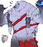 anthro biped colore duo holidays male muscular muscular_anthro muscular_male snow_globe solo_focus toothy_smile wraps_only na1su christmas league_of_legends riot_games tencent aurelion_sol_(lol) volibear bear celestial_dragon deity mammal 2024 colored hi_res