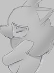 ahoge anthro breasts eyes_closed female fur grey_background grey_body grey_fur hair side_boob side_view simple_background solo vesi_sage kyoshii mammal procyonid raccoon 3:4 greyscale monochrome