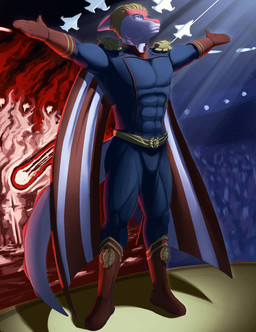 5_fingers abs alternate_species american_flag anthro blonde_hair blue_eyes bone_frill boots cape clothing cosplay crossover_cosplay fingers footwear frill_(anatomy) furrification gloves hair handwear long_tail male multicolored_body multicolored_scales muscular muscular_anthro muscular_legs muscular_male on_stage orange_body orange_scales pecs red_boots red_clothing red_footwear red_gloves red_handwear scales shoes short_hair snout solo spiked_tail spikes spikes_(anatomy) stage superhero tail two_tone_body two_tone_scales united_states_of_america white_body white_scales half-coco cavemanon_studios snoot_game the_boys_(series) homelander_(the_boys) dinosaur hadrosaurid ornithischian ornithopod parasaurolophus prehistoric_species reptile scalie 2024 absurd_res crossover digital_drawing_(artwork) digital_media_(artwork) hi_res