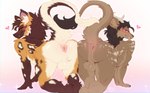 all_fours anthro anus ass_to_ass backsack balls bedroom_eyes butt duo genitals heart_symbol looking_at_viewer looking_back looking_back_at_viewer male male/male narrowed_eyes nude perineum pink_background presenting presenting_hindquarters raised_tail seductive simple_background smile tail tail_anus famir hi_res