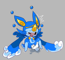 ambiguous_gender blush duo female female/ambiguous liquid_hair not_furry pseudo_hair sitting water 6363 ponos_corp. the_battle_cats marinmizu_(the_battle_cats) elemental_creature humanoid water_creature