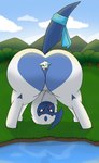 almost_fully_inside anal anal_vore anus ass_up big_butt butt duo female feral male male/female partially_inside teasing thick_thighs vore wide_hips blueflarefox1 nintendo pokemon ty_(tyminster5) absol canid canine canis generation_3_pokemon mammal pokemon_(species) wolf absurd_res hi_res