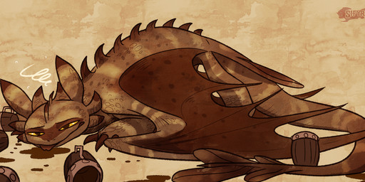 beverage coffee drunk solo substance_intoxication tail blitzdrachin conditional_dnp dreamworks european_mythology how_to_train_your_dragon mythology deathroast fan_character dragon fury_(httyd) mythological_creature mythological_scalie night_fury reptile scalie western_dragon