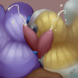 2_penises animal_genitalia animal_penis anthro big_breasts black_nipples blue_nipples bodily_fluids breast_play breast_squish breasts breasts_frottage canine_genitalia canine_penis close_nipples collaborative collaborative_sex collaborative_titfuck cum cum_on_breasts erection faceless_character faceless_male female genital_fluids genitals group hemipenes male multi_genitalia multi_penis nipples non-mammal_breasts non-mammal_nipples penis sex squish teamwork titfuck antar_dragon dalyth dezki scalie 1:1