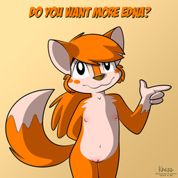 anthro biped breasts countershade_torso countershading female female_anthro finger_gun flat_chested front_view genitals gesture gloves_(marking) hair hand_gesture loli looking_at_viewer markings navel nipples nude nude_anthro nude_female orange_hair simple_background smile solo standing text vulva young young_anthro young_female krezz_karavan school_days edna_(school_days) canid canine fox mammal 1:1 2018 artist_name dated digital_drawing_(artwork) digital_media_(artwork) english_text portrait three-quarter_portrait url warm_colors