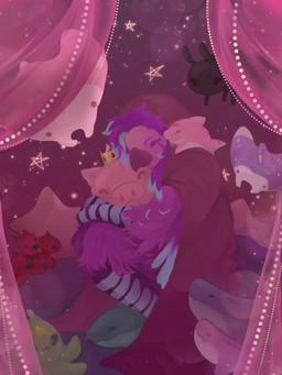 anthro beak bed comfy content cuddling_plushie eyelashes feather_markings feathers female furniture hair happy long_hair lying lying_on_bed markings night on_bed plushie purple_body purple_feathers scutes smile solo tail talon_hands tuft under_covers wings mossytanuki european_mythology greek_mythology mythology ruriko_(saintessofflame) avian bird mythological_avian mythological_bird mythological_creature mythological_firebird phoenix 3:4 hi_res