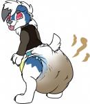 anthro butt clothed clothing diaper diaper_use feces fur looking_at_viewer pooping scatplay soiled_diaper soiling soiling_diaper solo unclean_diaper used_diaper wearing_diaper pidgopidgey_(artist) nintendo pokemon canid canine generation_7_pokemon lycanroc mammal midnight_lycanroc pokemon_(species) 2018 digital_drawing_(artwork) digital_media_(artwork)