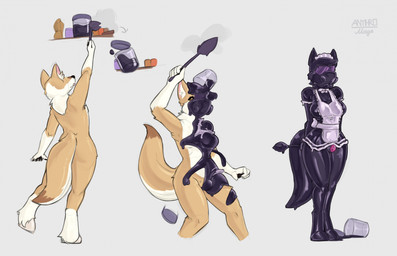 anthro apron balls biped breast_growth breasts brown_body brown_fur chastity_bulge chastity_device cleaning_tool clothing drone dronification feather_duster fur gender_transformation genitals goo_transformation growth gynomorph intersex latex latex_transformation liquid_latex lock_bulge lock_symbol maid_headdress maid_uniform male mask mtg_transformation mti_transformation nude null_bulge penis simple_background solo standing tail transformation uniform visor wearing_chastity_device white_background anthromage sponst canid canine canis domestic_dog mammal 2024 hi_res sequence