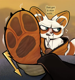 3_toes anthro blush bodily_fluids claws clothing dialogue duo feet foot_fetish foot_focus looking_away male male/male pawpads paws soles sweat sweatdrop toe_claws toes undressing wrinkled_feet wrinkles dogeoisie dreamworks kung_fu_panda master_po_ping master_shifu ailurid bear giant_panda mammal red_panda absurd_res hi_res