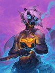 5_fingers clothing dagger fingers gas_mask gloves hair handwear holding_object holding_potion male mask melee_weapon potion purple_background simple_background solo weapon wings j_axer mythology axer dragon mythological_creature mythological_scalie scalie 2021 3:4 digital_media_(artwork) hi_res