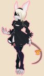 4_toes accessory anthro bent_arm biped black_clothing black_dress black_legwear black_thigh_highs blindfold breasts brown_tail claws cleavage cleavage_cutout clothed clothed_anthro clothed_female clothing cosplay crossed_legs crossover_cosplay cutout digitigrade dress feet female female_anthro front_view fully_clothed fully_clothed_anthro fully_clothed_female fur furgonomics hair head_turned legwear outline pink_outline rat_tail ribbons simple_background snout solo standing tail tail_accessory tail_ribbon tan_background thigh_highs toe_claws toes white_body white_ears white_fur white_hair 4chan_anon unknown_artist final_fantasy final_fantasy_ix nier_automata platinumgames square_enix freya_crescent yorha_2b burmecian mammal murid murine rat rodent 2025 crossover digital_media_(artwork) flat_colors full-length_portrait hi_res portrait