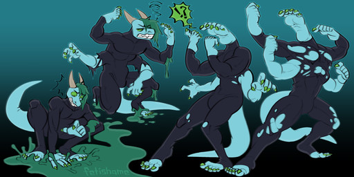 anthro feet foot_fetish foot_hands growth latex male multi_arm multi_limb muscle_growth muscular puddle simple_background slime solo toony transformation what_has_science_done fetishame mythology dragon foot_head mythological_creature mythological_scalie scalie 2:1 absurd_res hi_res