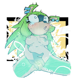 anthro areola barbell_piercing black_body black_fur black_nose blue_eyes blush blush_lines bodily_fluids breasts brown_areola brown_nipples ear_piercing electrogenesis electrostimulation eyelashes facial_markings female fingering front_view fur genitals green_body green_fur head_markings long_eyelashes markings masturbation navel nipple_piercing nipples nude orgasm piercing simple_background solo spread_legs spreading tan_body tan_fur tears thick_thighs vaginal vaginal_fingering vaginal_masturbation vulva white_background wide_hips yellow_background tako_friend idw_publishing sega sonic_the_hedgehog_(comics) sonic_the_hedgehog_(idw) sonic_the_hedgehog_(series) surge_the_tenrec afrosoricid mammal tenrec absurd_res hi_res