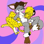 bodily_fluids erection genital_fluids licking male male/male precum tongue tongue_out tabbiewolf joseph_(tabbiewolf) tyler_(tabbiewolf) canid canine cheetah felid feline fox mammal