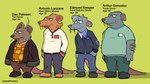 anthro brown_body brown_fur cigarette clothing collared_shirt ear_piercing ear_ring fur grey_body grey_fur group jacket lgbt_pride male mature_male obese obese_male orange_body orange_fur oversized_clothing oversized_jacket oversized_topwear overweight overweight_male piercing polo_shirt pride_color_accessory pride_color_clothing pride_colors rat_tail ring_piercing shirt smoking smoking_cigarette stated_age tail topwear whisker_spots whiskers adamphoebe conditional_dnp antonio_lanzano arthur_gonzalez dan_palmieri edmund_keegan brown_rat mammal murid murine rat rodent 16:9 hi_res model_sheet widescreen
