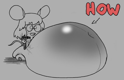 anthro belly big_belly eyewear female glasses grey_background huge_belly hyper hyper_belly overweight simple_background sitting solo captainfuckbus mammal mouse murid murine rodent 2024