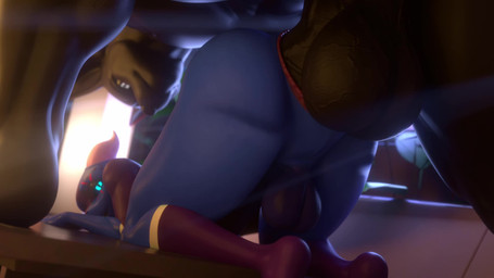 2_horns all_fours anal anal_penetration anal_stretching anal_tugging anthro anthro_on_anthro anthro_penetrated anthro_penetrating anthro_penetrating_anthro anthro_penetrating_male anus ass_up backsack ball_size_difference balls balls_deep big_balls big_penis black_balls black_body black_nose black_penis blinking blue_balls blue_body blue_eyes bouncing_balls butt duo erection eye_scar facial_scar feet femboy fingers from_behind_position genitals horn huge_balls huge_penis large_penetration looking_back looking_pleasured male male/male male_anthro male_penetrated male_penetrating male_penetrating_anthro male_penetrating_male multicolored_body muscular muscular_anthro muscular_male nude nude_anthro nude_male orifice_tugging penetration penile penile_penetration penis penis_in_ass penis_size_difference perineum pupils purple_body rear_view red_anus ridiculous_fit scar sex size_difference slit_pupils smaller_penetrated thick_thighs vein veiny_penis white_eyes white_horn sound_warning xaz3d opennsfwsp_(sfx) valorlynz_(modeler) mythology vanta_(e-zoid) zoid_(e-zoid) anubian_jackal canid canine canis dragon jackal mammal mythological_creature mythological_scalie scalie 16:9 2026 3d_(artwork) 3d_animation animated digital_media_(artwork) hi_res loop short_playtime sound video widescreen