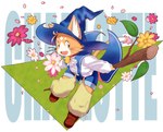 anthro aster_(flower) blue_clothing clothing flower fur hat headgear headwear magic_staff magic_user male orange_body orange_fur plant solo wizard_hat koda-kota anothereidos_of_dragon_vein_r charlotte_(anothereidos_r) domestic_cat felid feline felis mammal hi_res