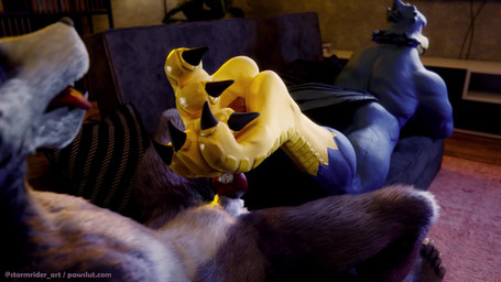 3_toes anthro duo feet foot_fetish foot_play footjob male male/male male_focus sex talonjob talons toes stormrider nintendo star_fox falco_lombardi wolf_o'donnell avian bird canid canine canis falcon falconid mammal wolf 3d_(artwork) 3d_animation animated blender_(artwork) digital_media_(artwork) hi_res short_playtime webm