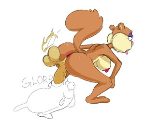 ambiguous_gender anthro anus balls bodily_fluids bouncing_balls breasts brown_body brown_fur crossgender cum cum_inflation cum_inside duo fellatio feral fishjob ftg_crossgender fti_crossgender fur genital_fluids genitals gynomorph inflation intersex looking_away magenta_nipples oral penile penis sex sound_effects tears tongue tongue_out boi_brisky nickelodeon spongebob_squarepants sandy_cheeks aquatic fish mammal rodent sciurid tree_squirrel