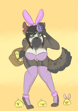 amerikish animal_ears breasts cleavage clothed clothing easter egg female green_eyes holidays honey_badger hybrid hyena legwear mammal meer mustelid piercing plain_background purple_clothing rabbit_ears stockings yellow_background
Rating: Questionable
Score: 11
User: Meer
Date: April 02, 2013 amerikish animal_ears breasts cleavage clothed clothing easter egg female green_eyes holidays honey_badger hybrid hyena legwear mammal meer mustelid piercing plain_background purple_clothing rabbit_ears stockings yellow_background
Rating: Questionable
Score: 11
User: Meer
Date: April 02, 2013