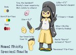 2_mouths 4_fingers absurd_res anthro balls clothed clothing english_text erection eyewear feet fingers flip_flops footwear generation_2_pokemon generation_3_pokemon genitals glasses hi_res humanoid humanoid_feet igglybuff looking_at_viewer male mawile mhicky93 mhicky_(mhicky93) model_sheet multi_mouth nintendo penis plantigrade pokemon pokemon_(species) sandals simple_background slightly_chubby soles solo text tiva_(mhicky93) toes two_tone_feet