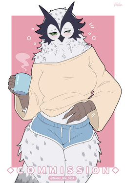 alternate_species anthro beak bedroom_eyes beverage big_breasts biped blush bottomwear breasts clothing coffee coffee_mug digit_ring feathered_chest feathers female female_anthro green_eyes heat_(temperature) hotpants implied_transformation jewelry looking_at_viewer midriff multicolored_body multicolored_feathers narrowed_eyes non-mammal_breasts organs pajama_bottoms pajama_shirt pajamas ring scuted_arms scutes seductive shorts simple_background smile solo squish standing stomach thick_thighs thigh_squish tired tired_eyes wedding_ring white_body white_feathers wide_hips magu_mm_0824 lidya_(aviananimator) avian bird humanoid owl absurd_res hi_res